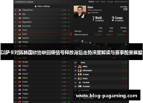 以萨卡对阵韩国欧协联回暖信号释放背后走势深度解读与赛事前景展望 以萨卡对阵韩国欧协联回暖信号释放背后走势深度解读与赛事前景展望